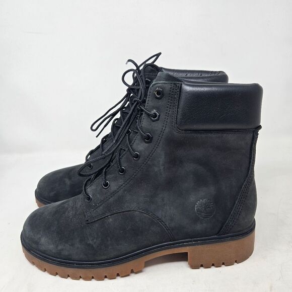 TIMBERLAND Jayne Women's Black Nubuck Leather 6" Boots Size 8.5 - Picture 4 of 8